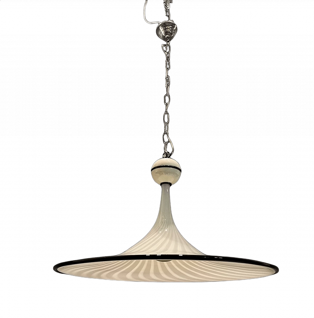 Black and white Murano glass chandelier by Venini, 1970s 1445705