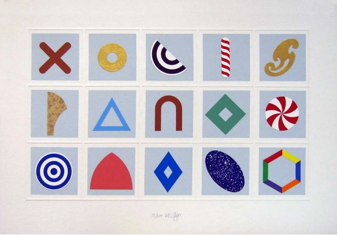 Serigrafia e collage Senza Titolo di Lucio Del Pezzo, anni '80 1445710