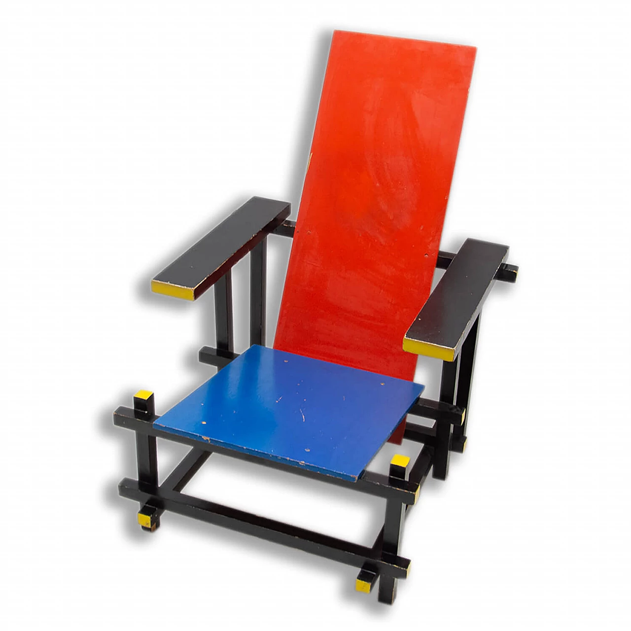 Sedia Rossa e Blu di Gerrit Rietveld in legno laccato, anni '70 1445740