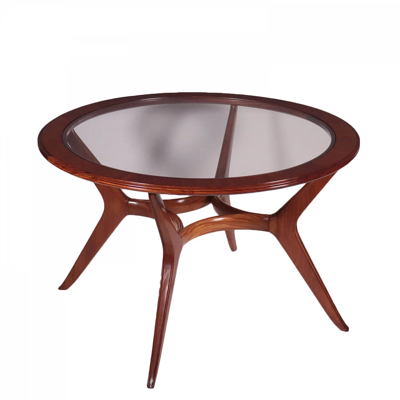 Wooden coffee table with glass top, 1950s 1446148