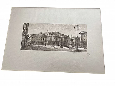 Engraving of La Scala in Milan