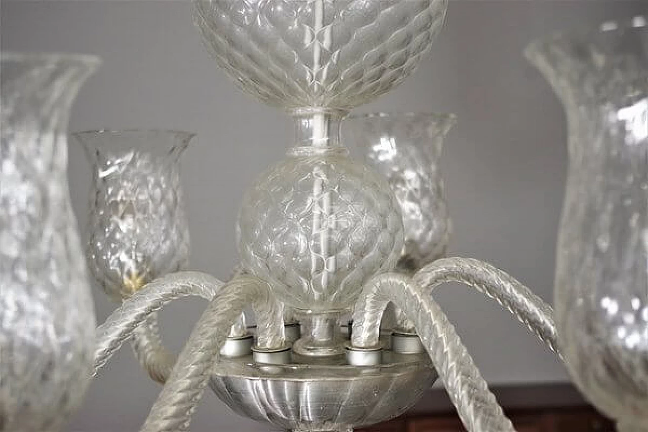 Lampadario in vetro di Murano di Venini, anni '50 1447255