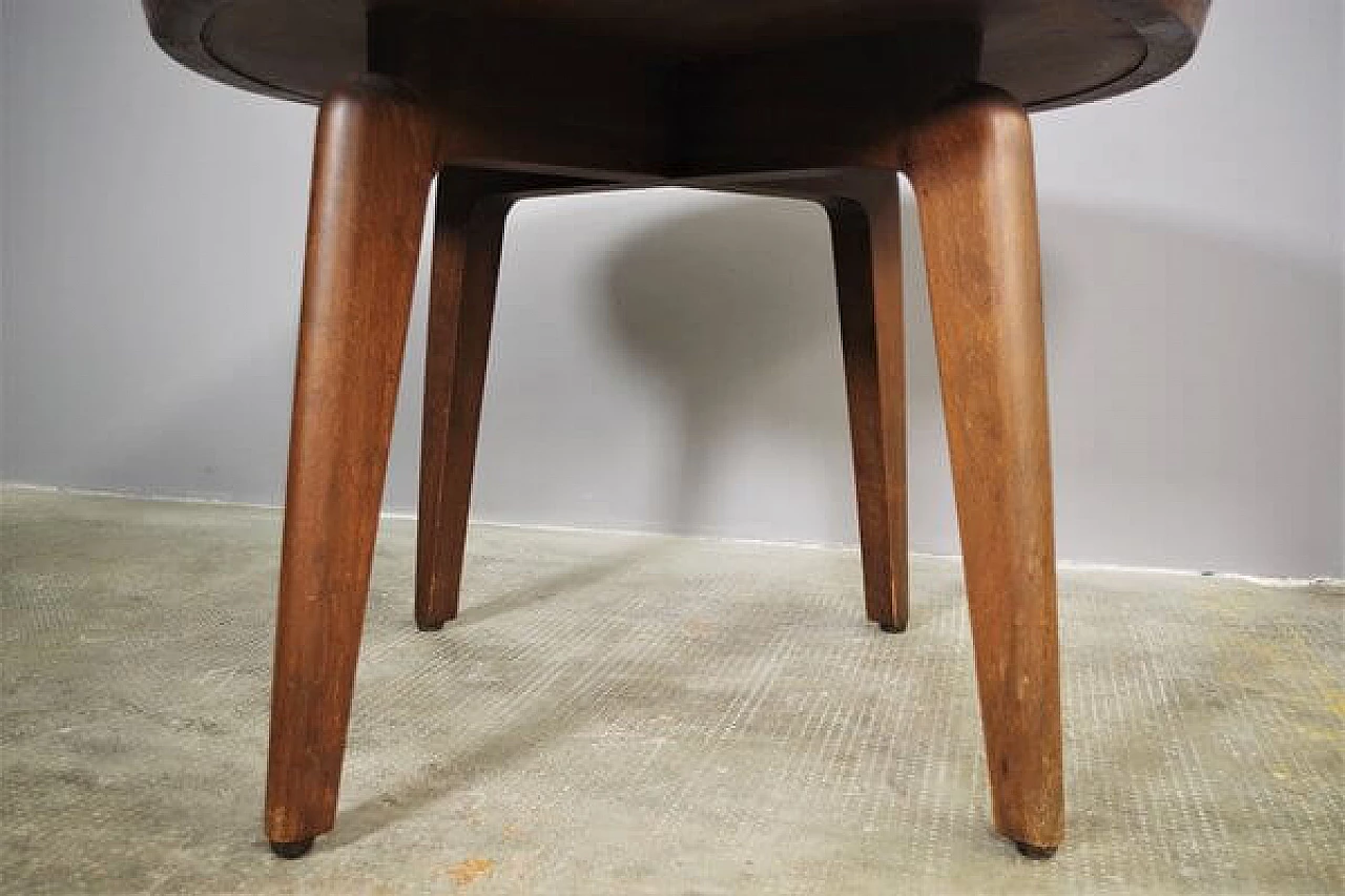 Tavolino da caffè rotondo in legno, anni '70 1447256