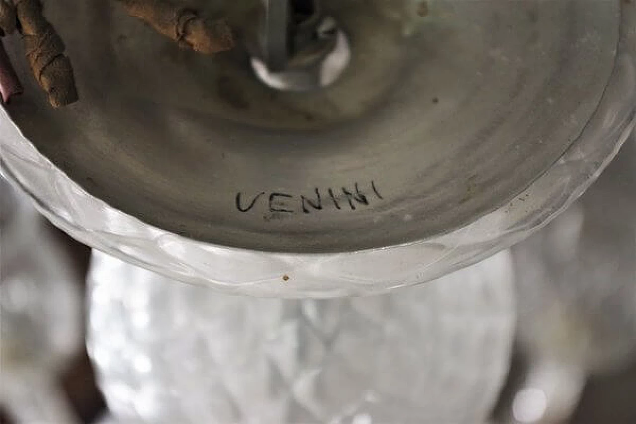 Lampadario in vetro di Murano di Venini, anni '50 1447266