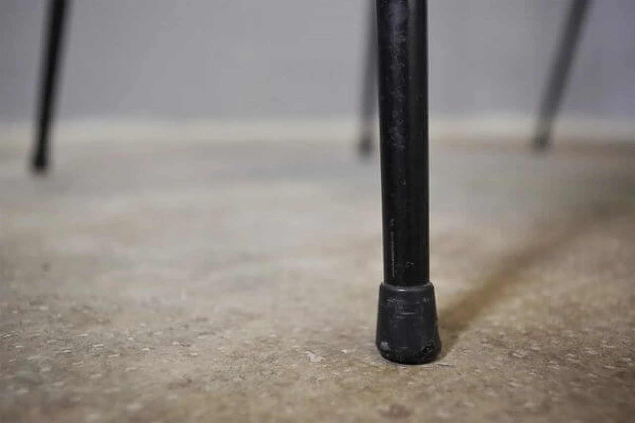 6 Iron and red leatherette chairs, 1950s 1447275