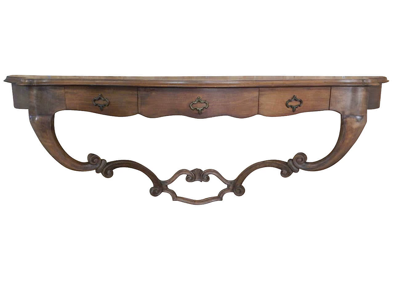 Fully inlaid walnut console table, 1950s 1447375