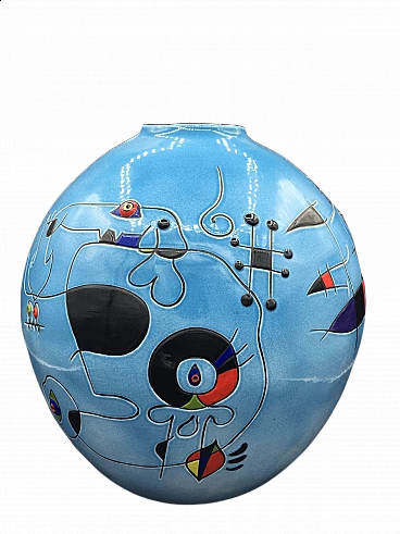 Vaso in ceramica omaggio a Mirò di Paolo Sterling, anni '60