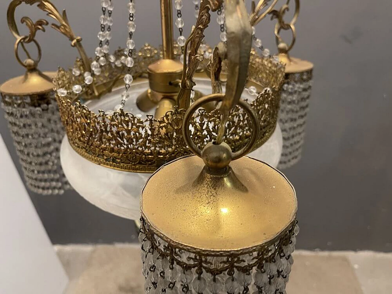 Lampadario in stile liberty, anni '30 1447385