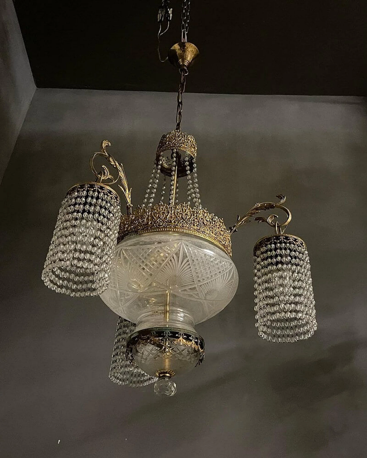 Lampadario in stile liberty, anni '30 1447399