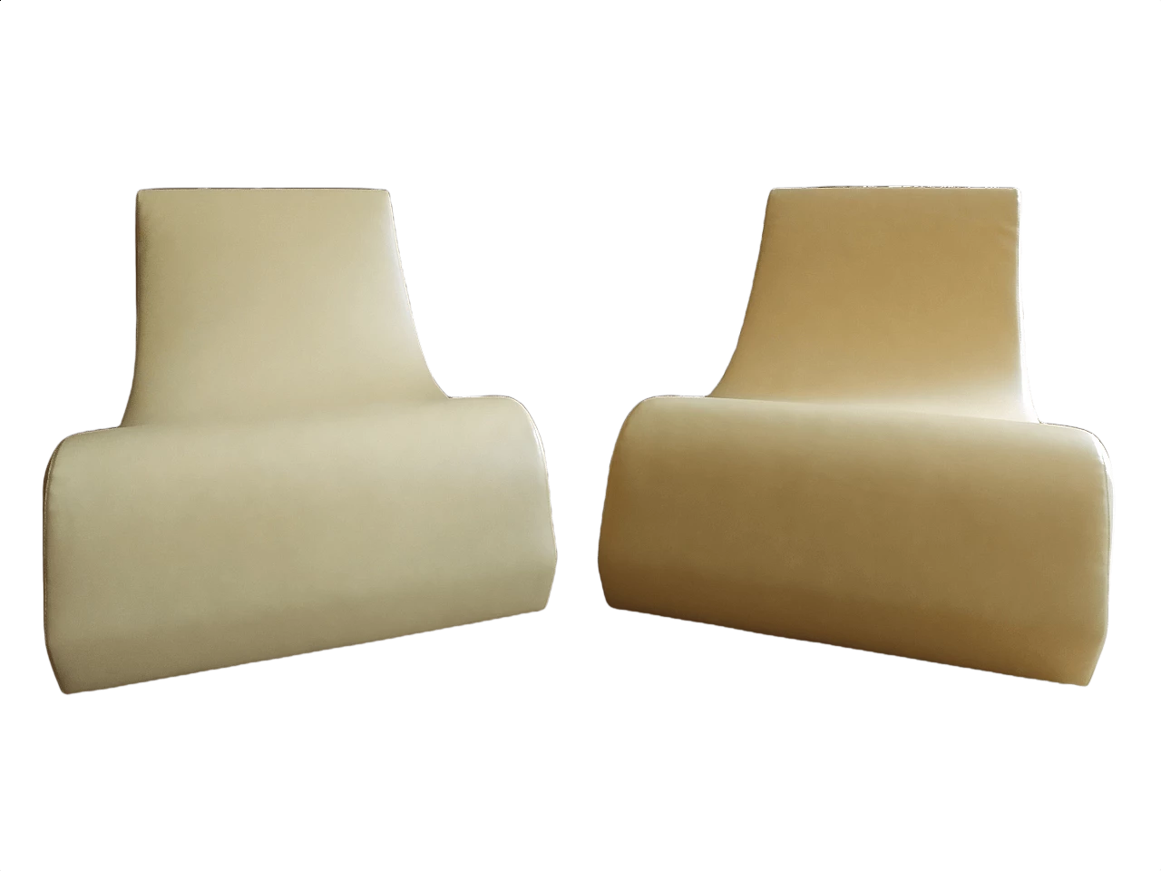 Pair of Stones modular leather armchairs by Fulvio Bulfoni for La Cividina 1447504