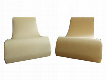 Pair of Stones modular leather armchairs by Fulvio Bulfoni for La Cividina