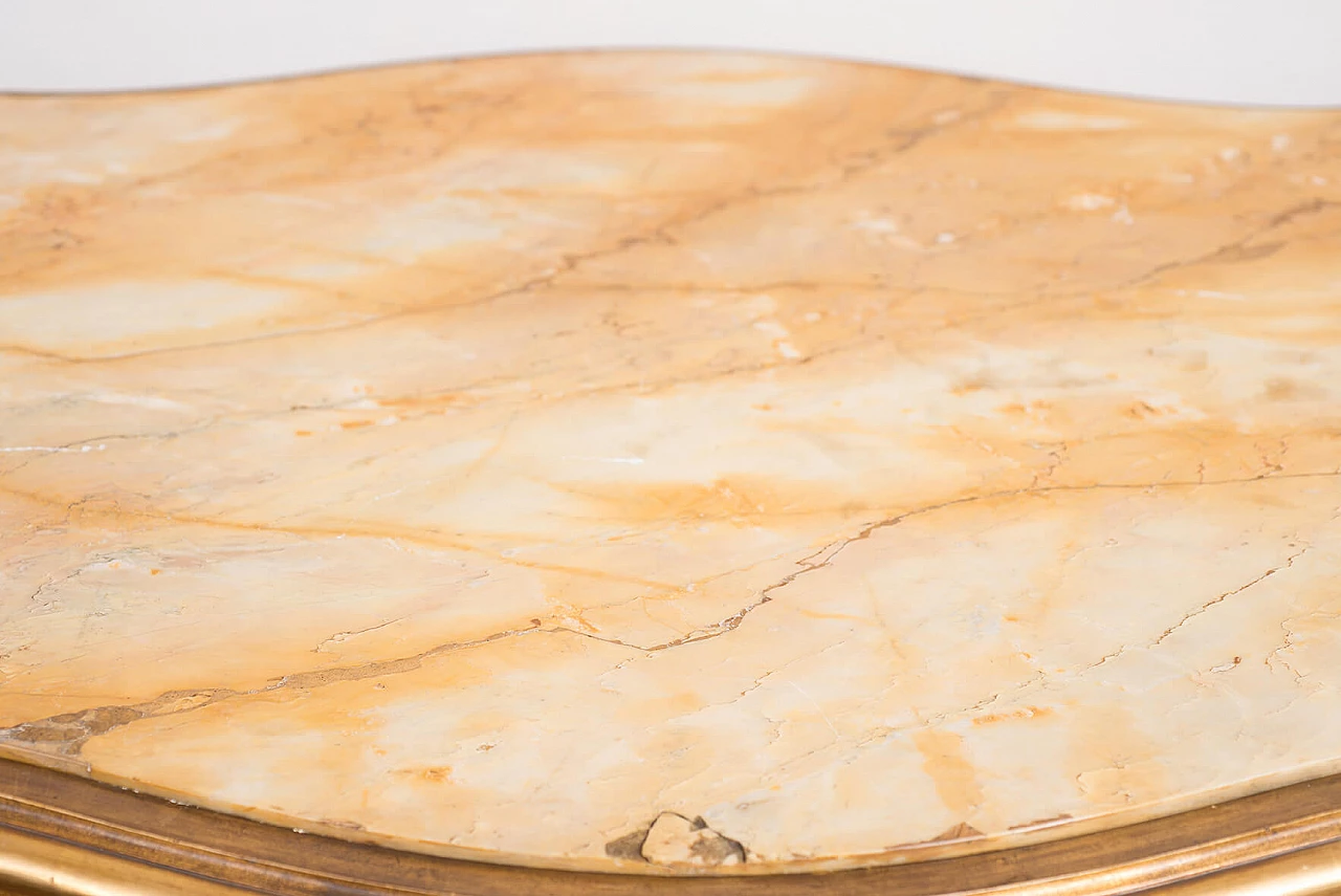 Tavolo in legno dorato con piano in onice, '800 1447584