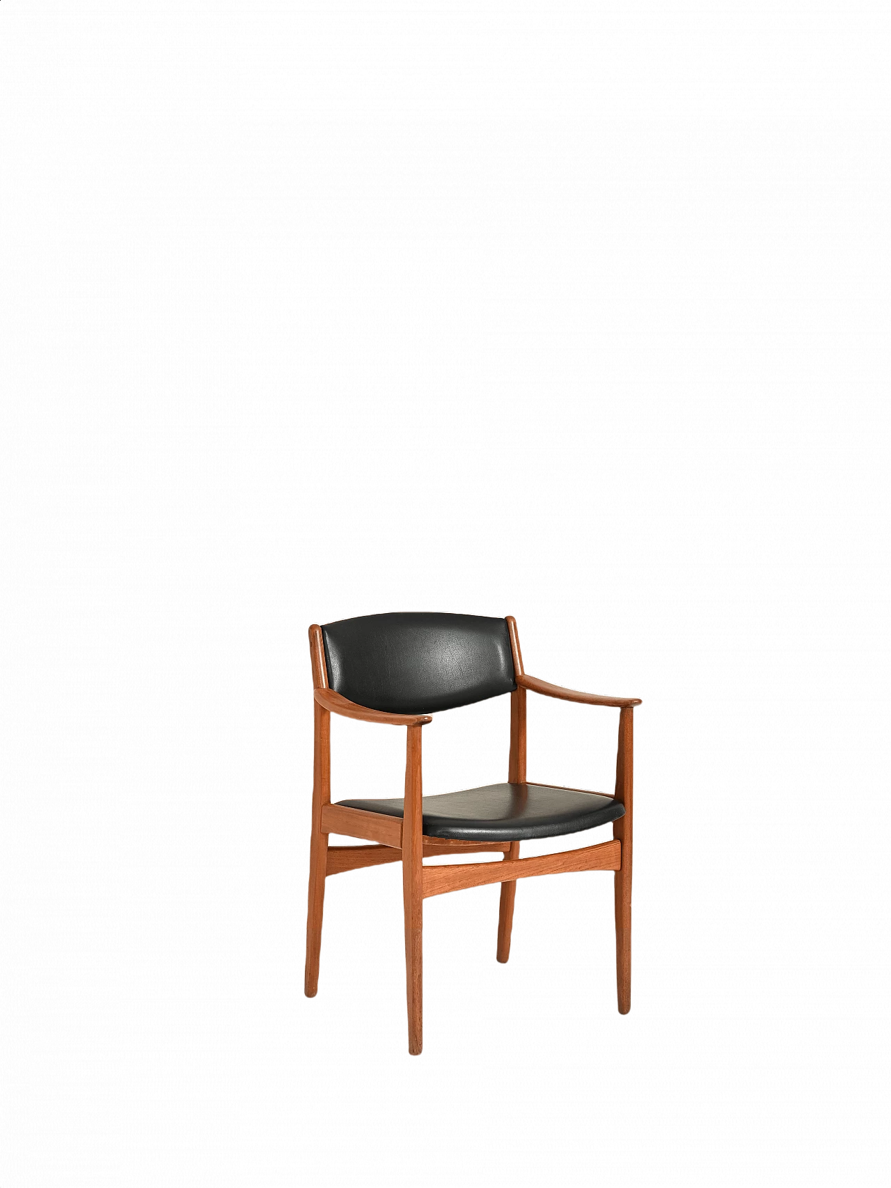 Sedia in legno teak con braccioli, anni '50 1448642