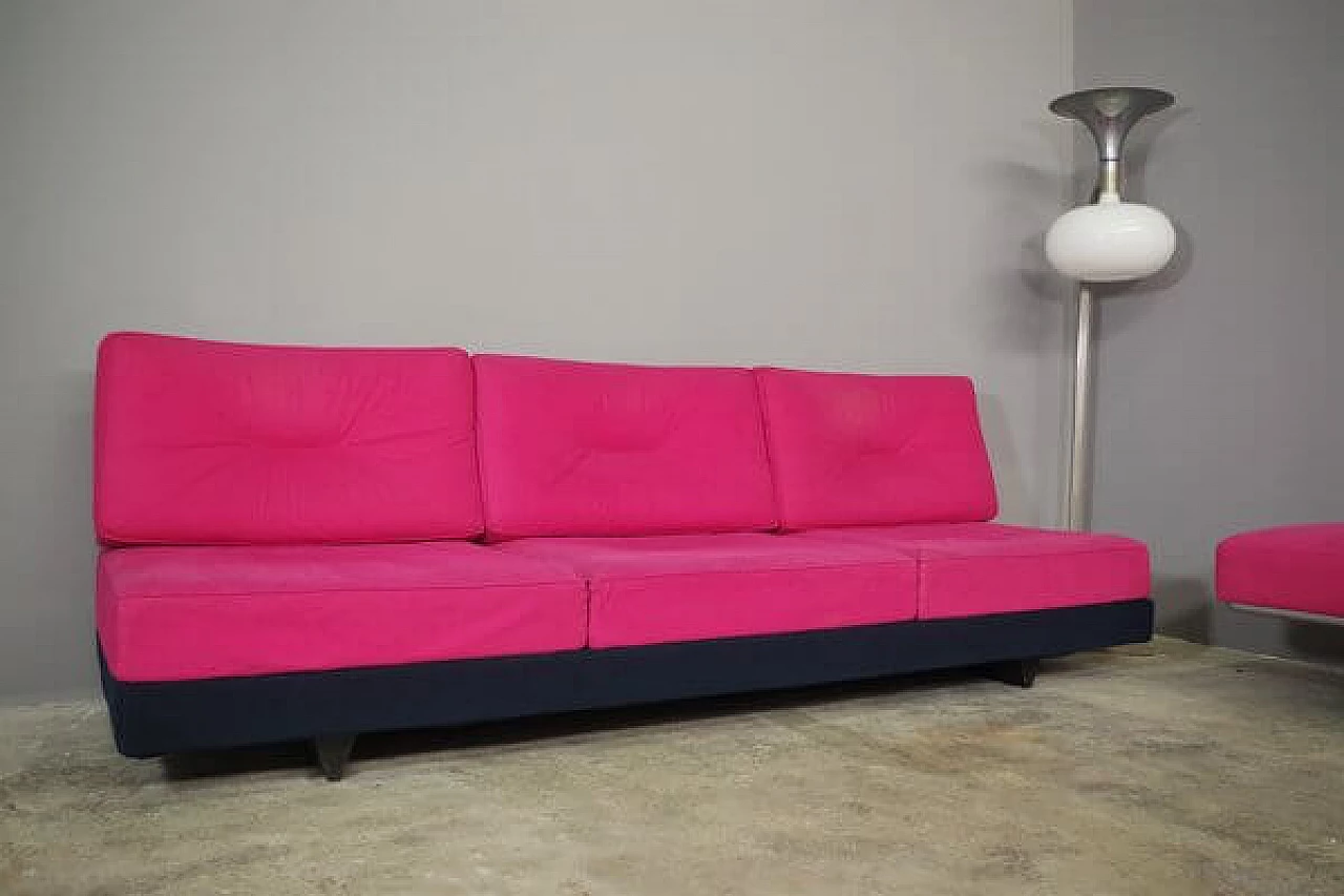 Pair of Saporiti sofas with removable alcantara covers, 1990s 1448657