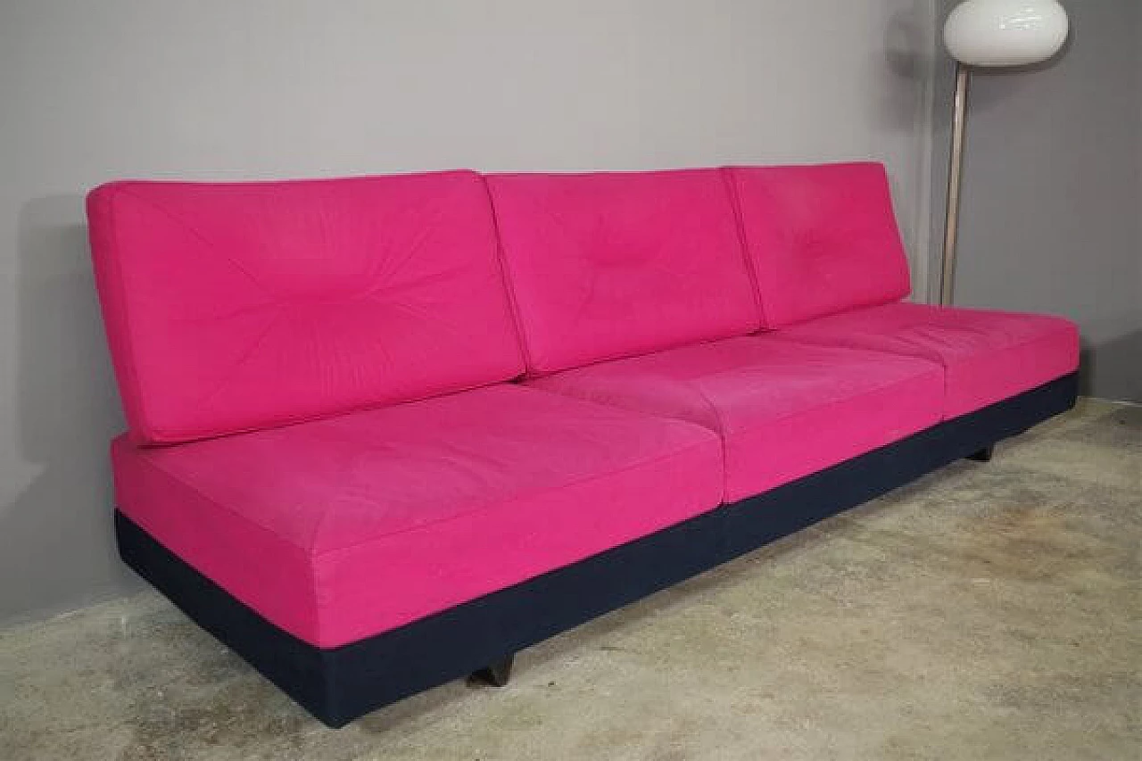 Pair of Saporiti sofas with removable alcantara covers, 1990s 1448660