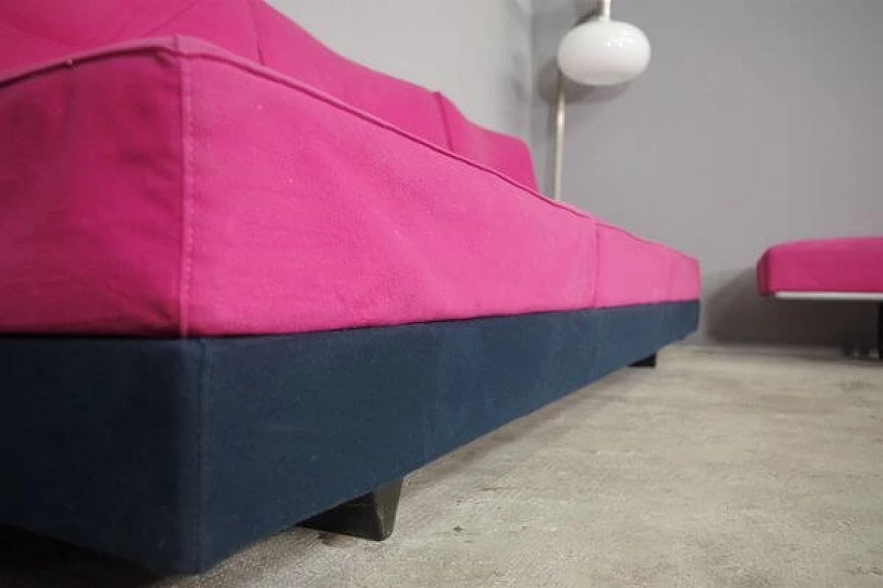 Pair of Saporiti sofas with removable alcantara covers, 1990s 1448662