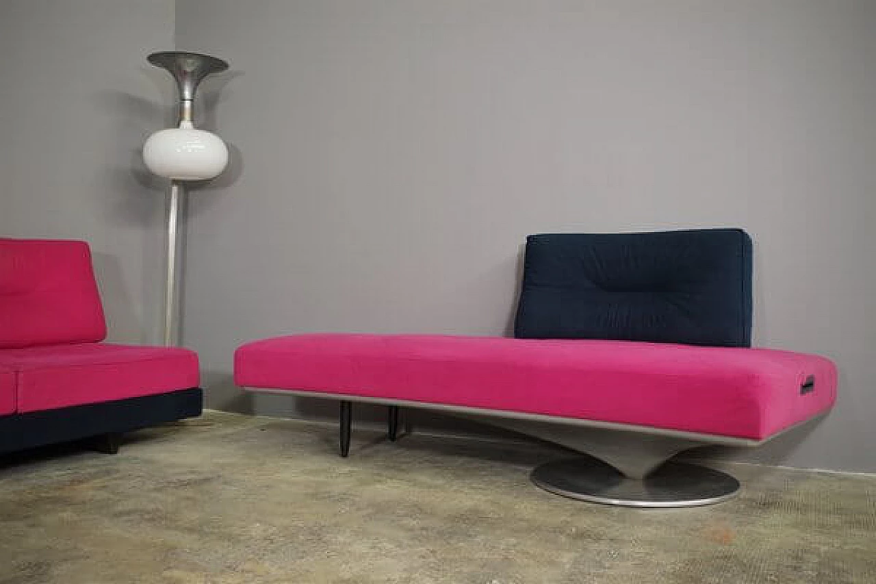 Pair of Saporiti sofas with removable alcantara covers, 1990s 1448670
