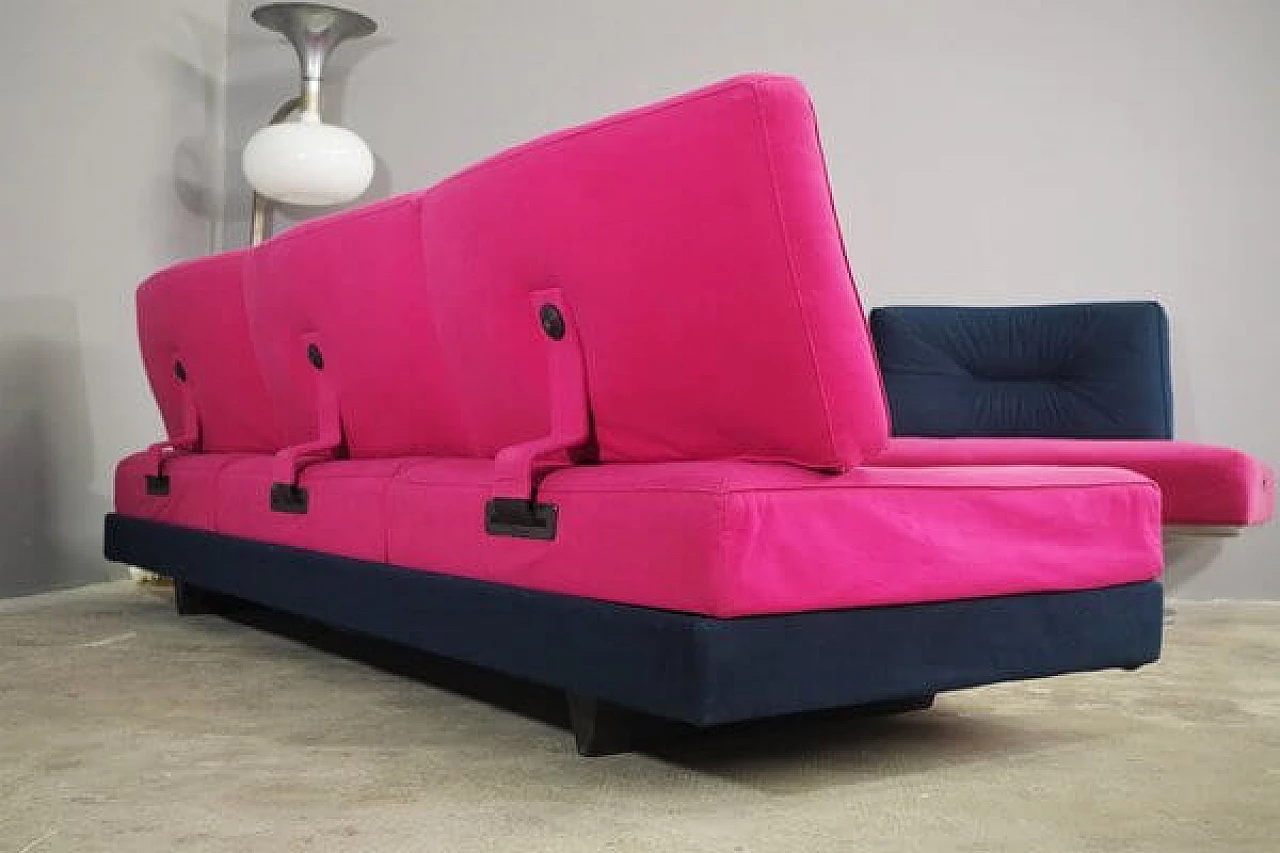 Pair of Saporiti sofas with removable alcantara covers, 1990s 1448680
