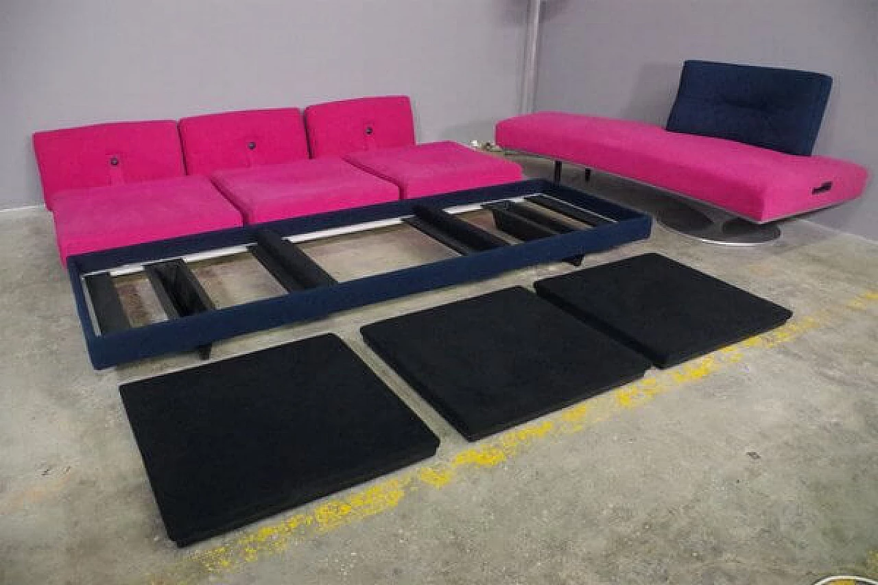 Pair of Saporiti sofas with removable alcantara covers, 1990s 1448682