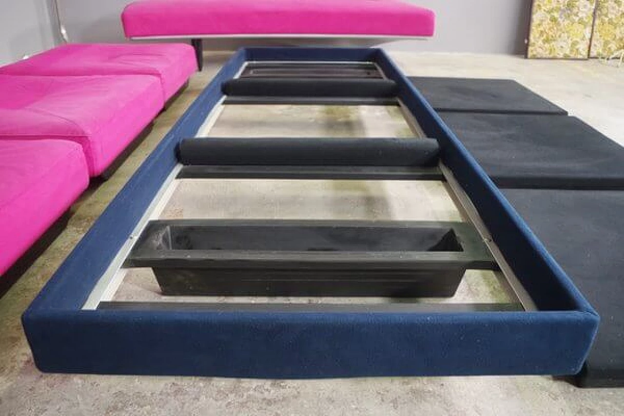 Pair of Saporiti sofas with removable alcantara covers, 1990s 1448685