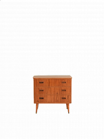 3-drawer teak chest of drawers, 1960s