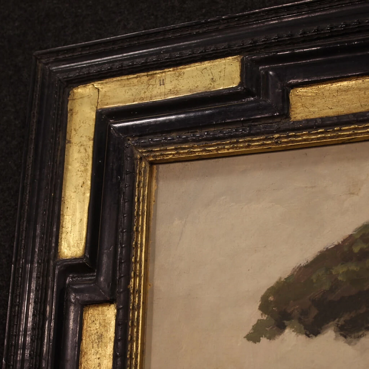 Landscape oil on masonite signed Giron, 1950s 1448758