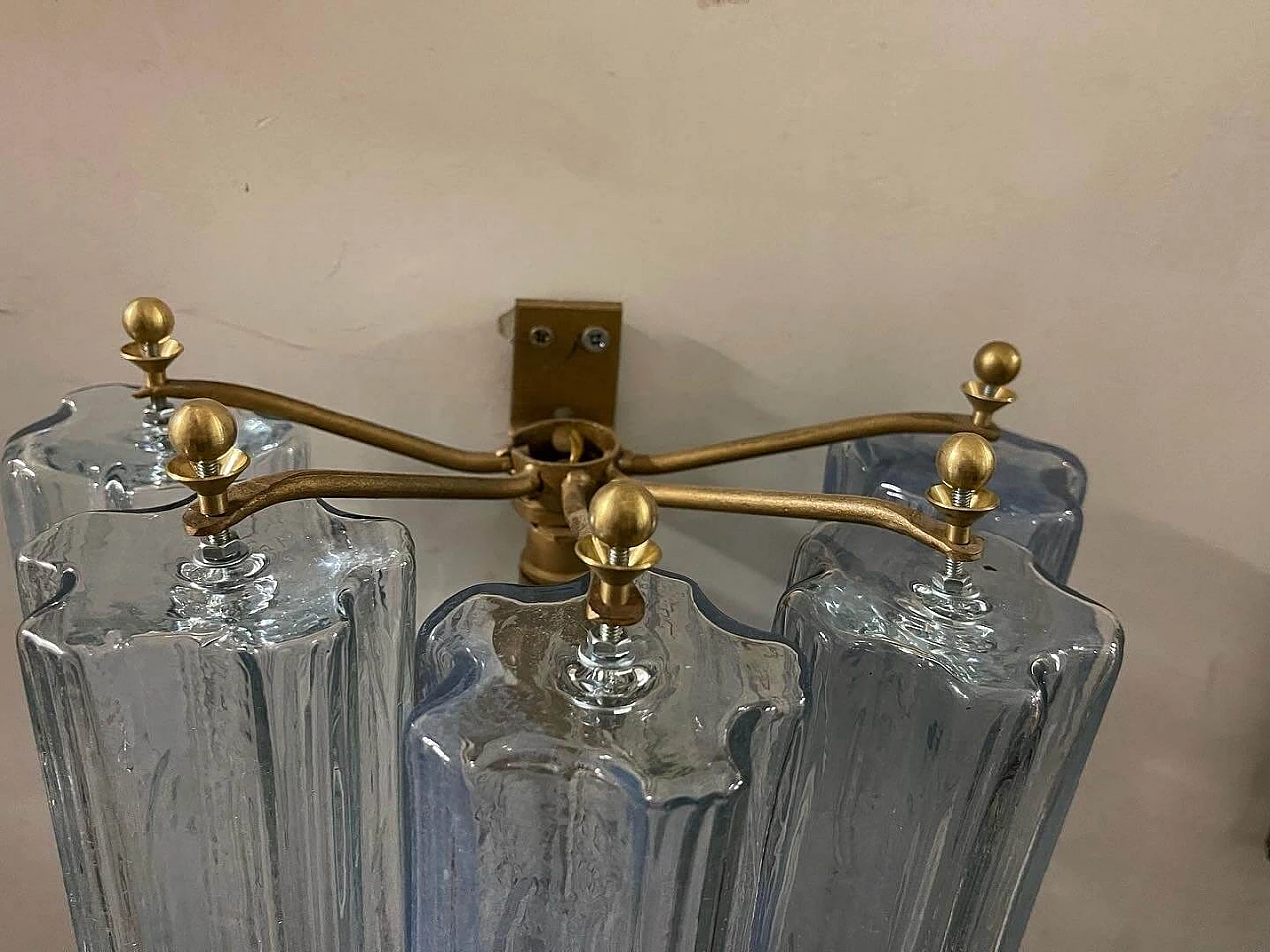 Coppia di applique a tubo in vetro di Murano, anni '60 1448781