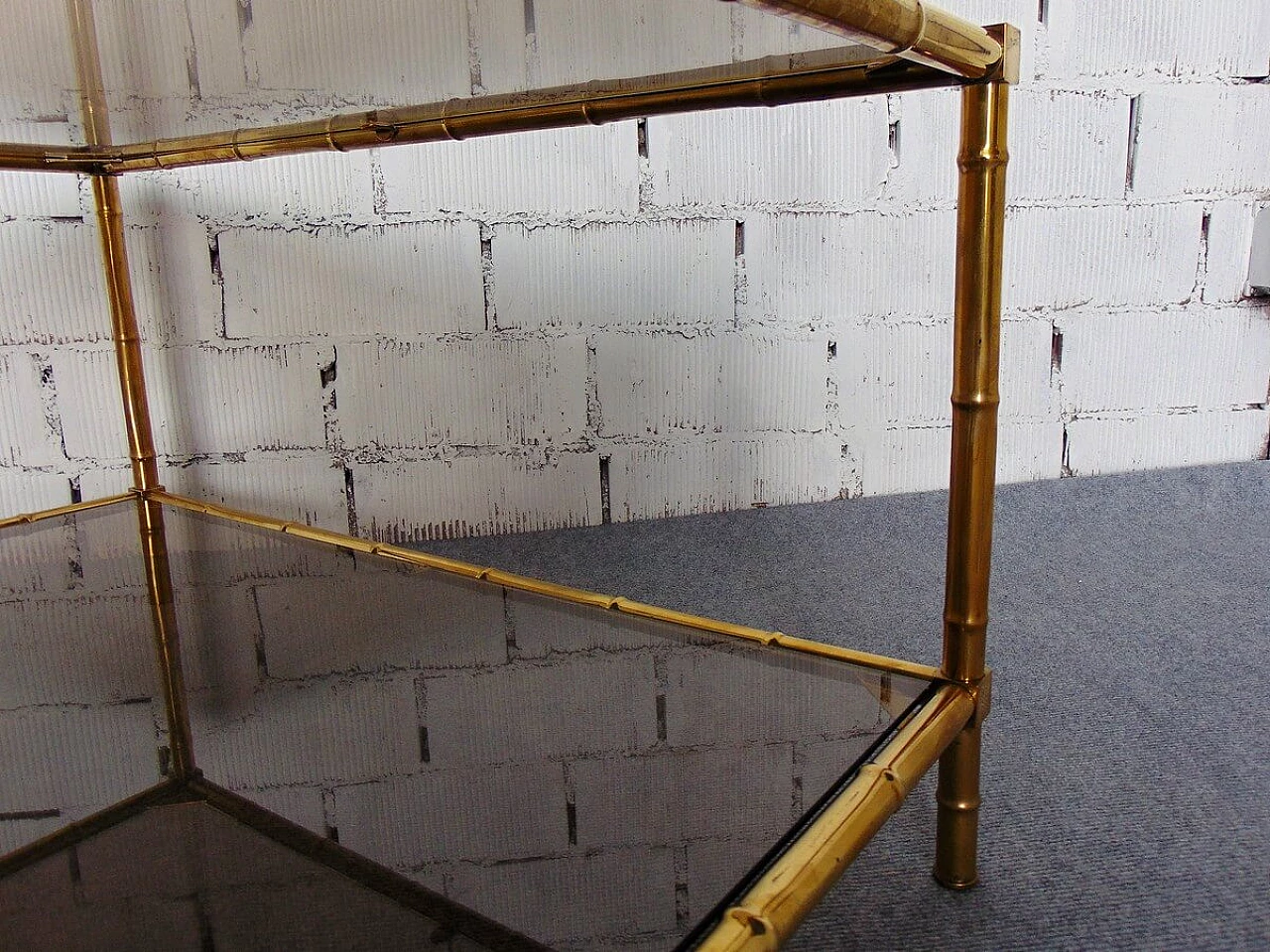 Brass coffee table with imitation bamboo work, 1940s 1448889