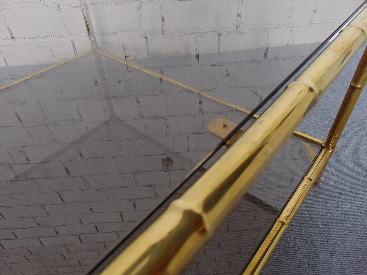 Brass coffee table with imitation bamboo work, 1940s 1448890