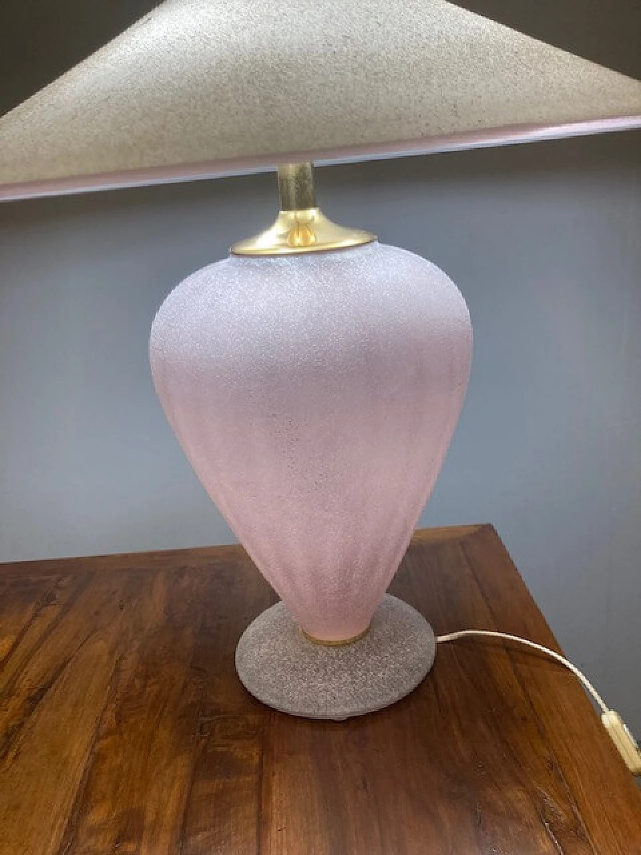 Lampada da tavolo in vetro di Murano lilla, anni '70 1449284