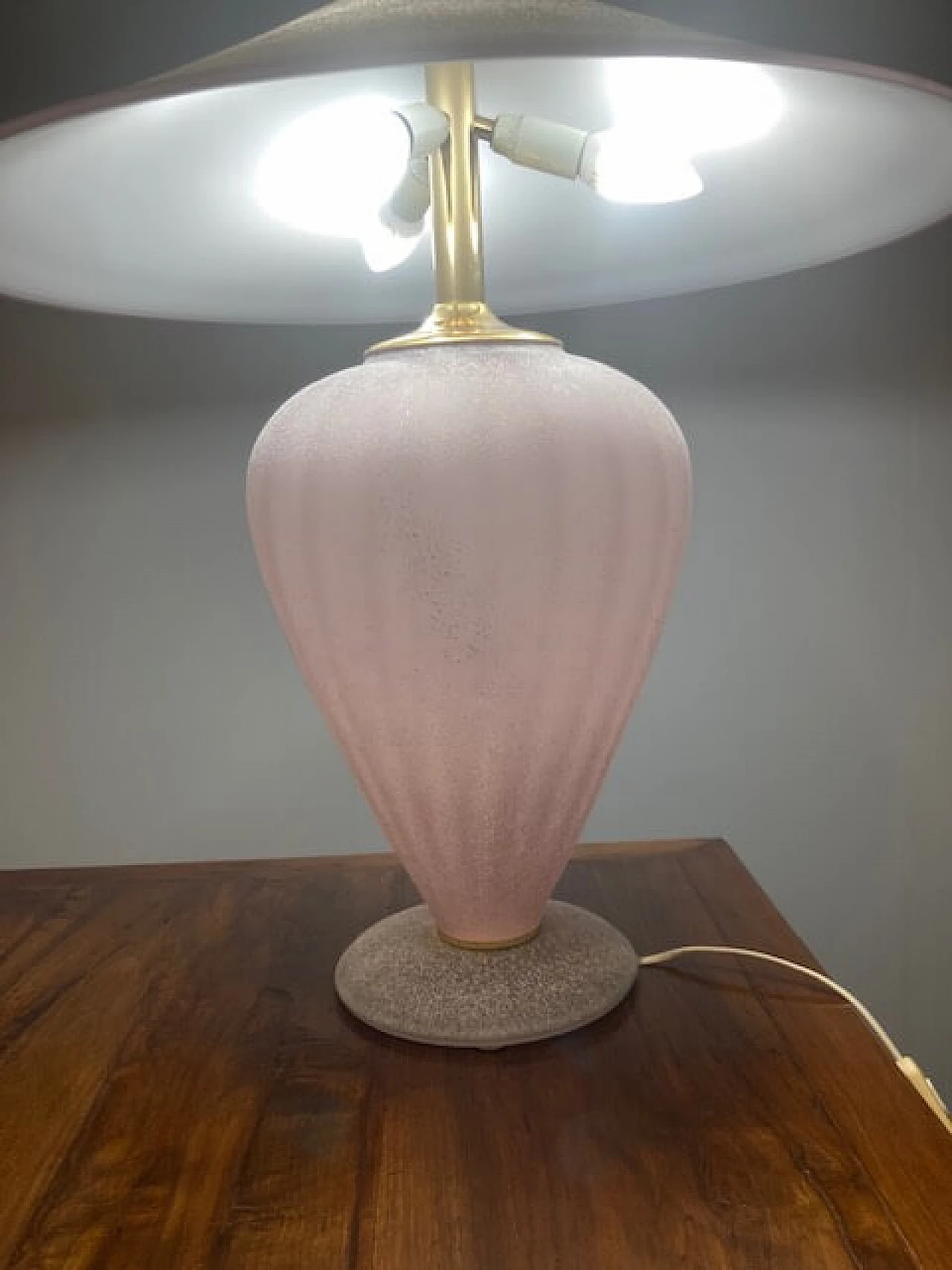 Lampada da tavolo in vetro di Murano lilla, anni '70 1449285