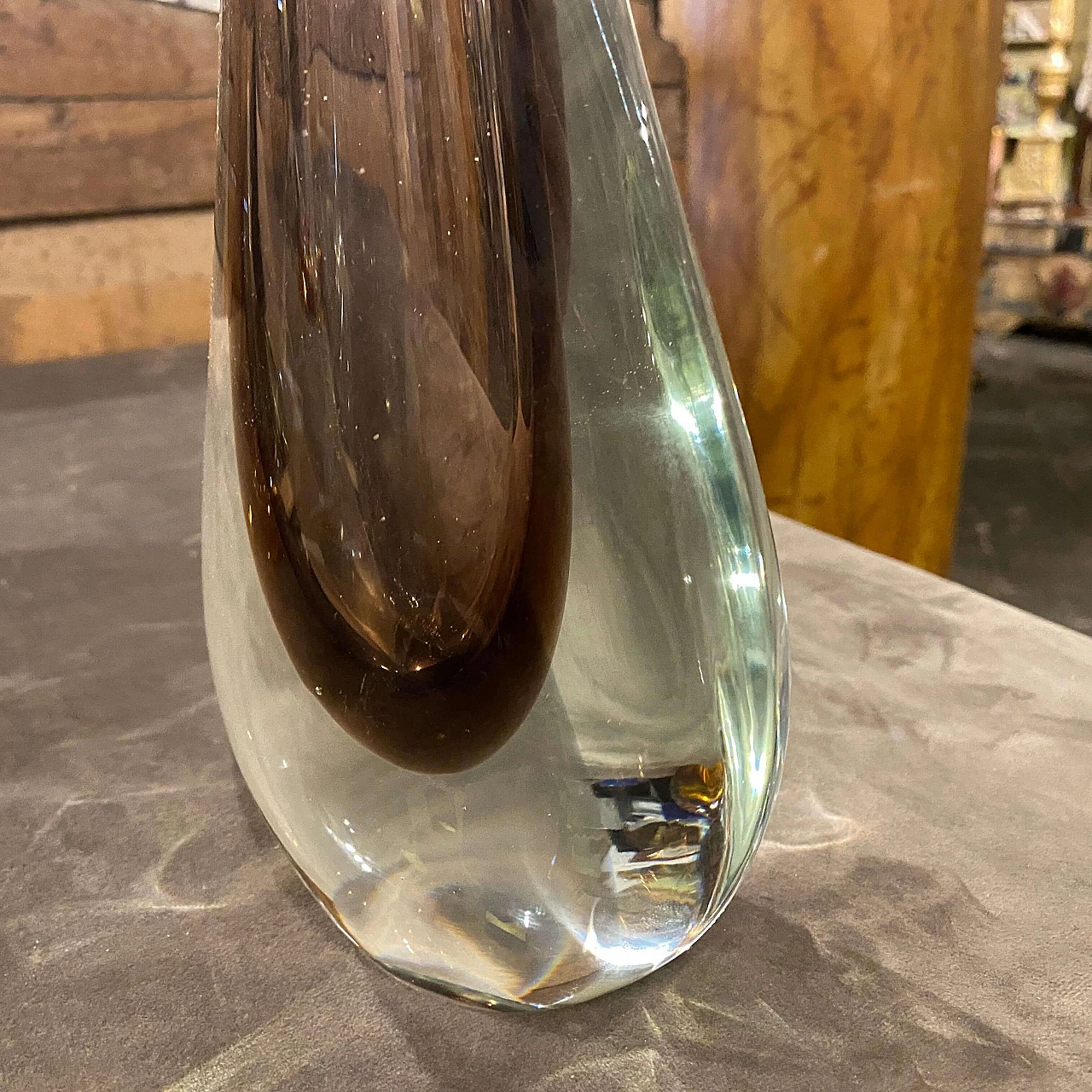 Space Age vase in Sommerso Murano glass by Flavio Poli, 70s 1449636