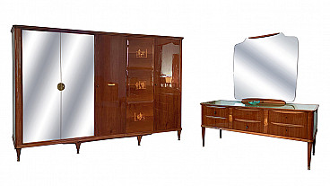 Inlaid chest of drawers and wardrobe attributed to Paolo Buffa, 1950s