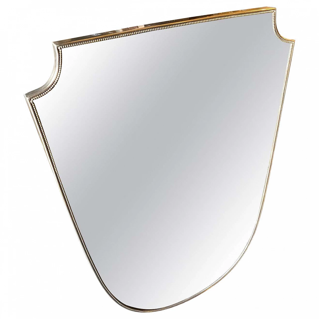 Specchio da parete in ottone alla maniera di Gio Ponti, anni '60 1450041