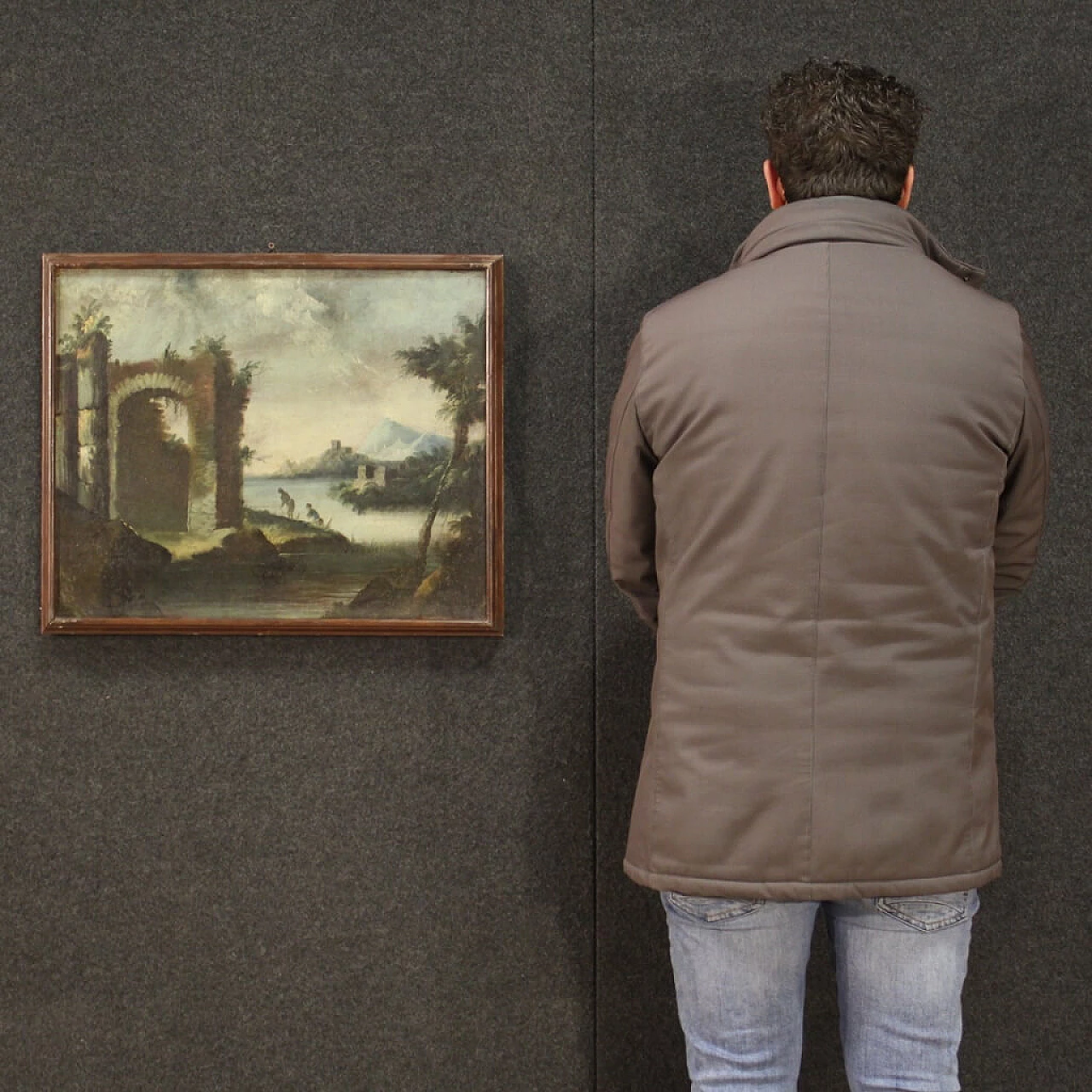 Dipinto ad olio su tela di paesaggio, del '700 1450161