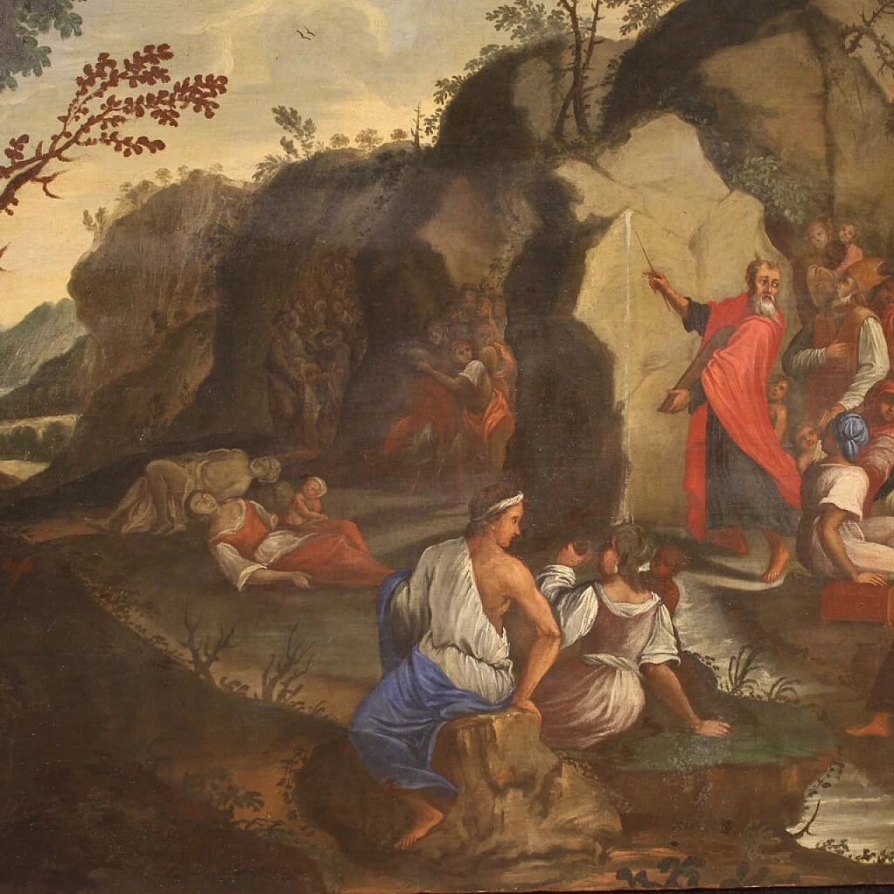 Moses brings forth water from the rock, oil on canvas, 18th century 1450172