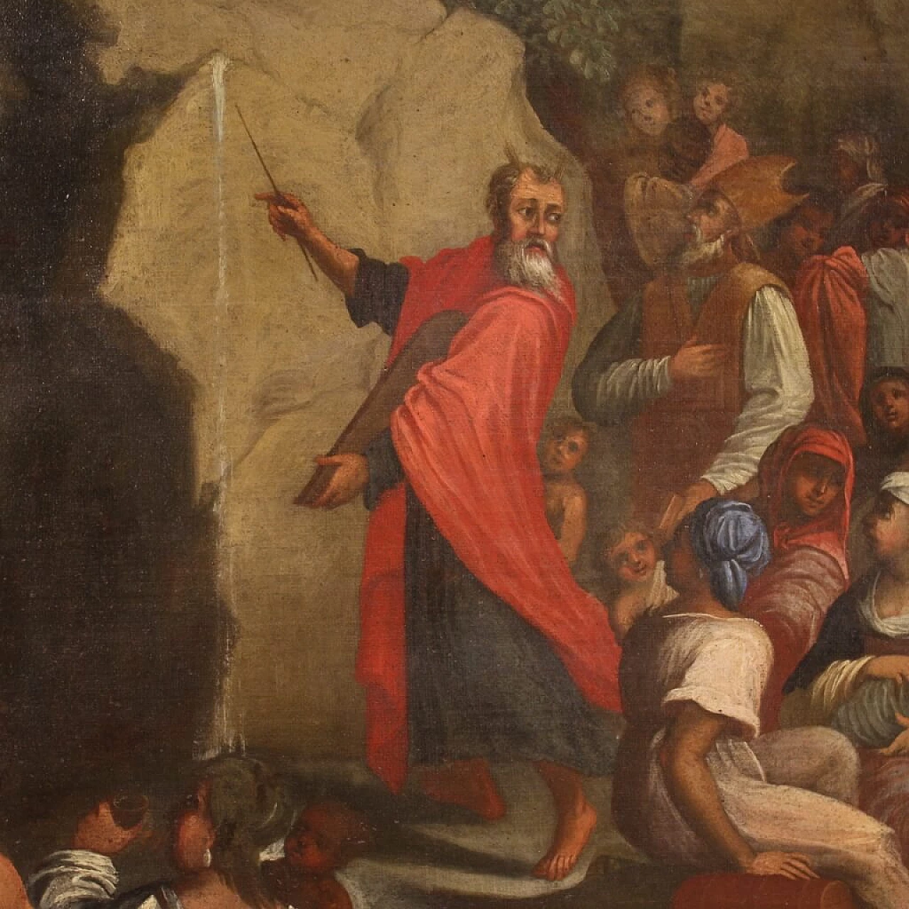 Moses brings forth water from the rock, oil on canvas, 18th century 1450173