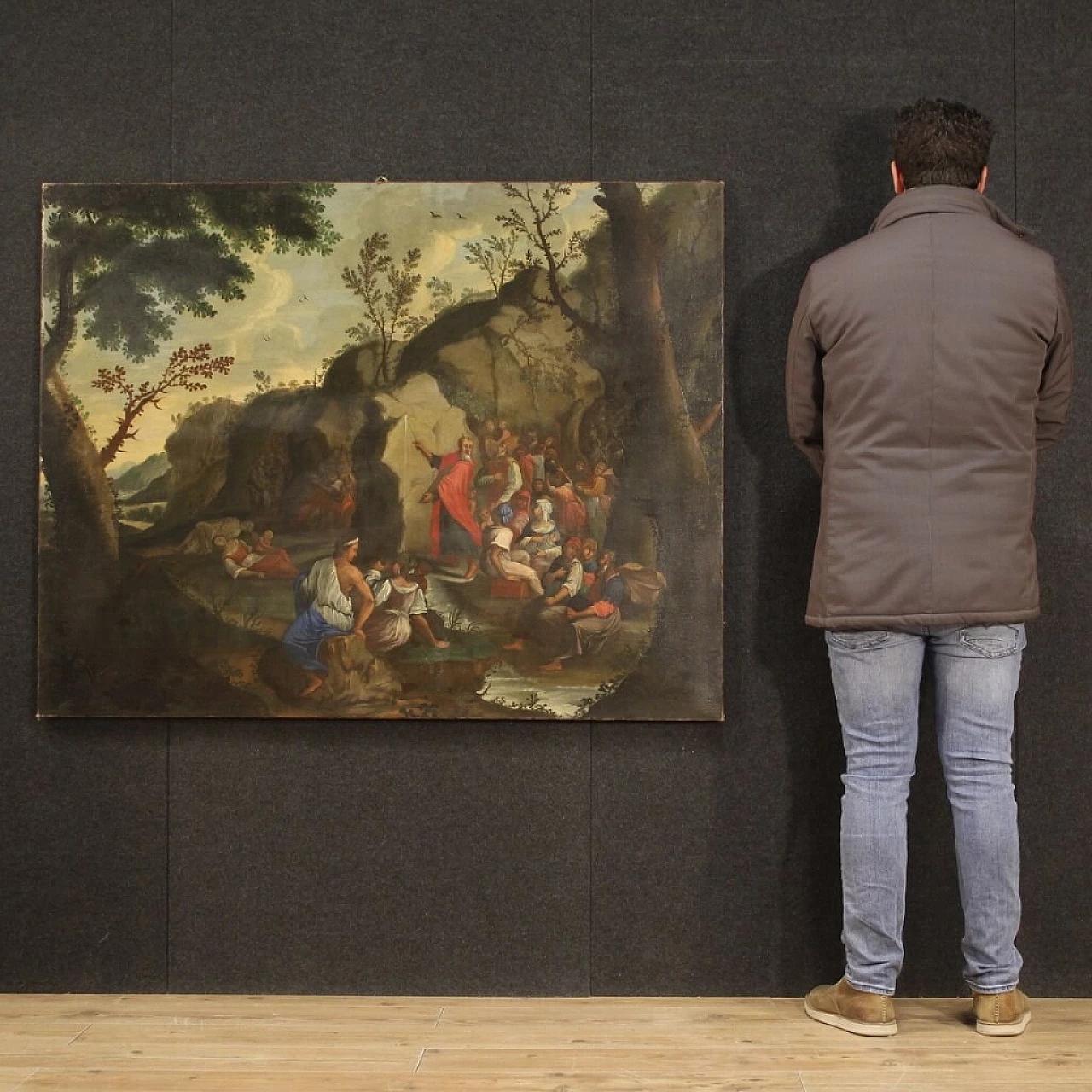 Moses brings forth water from the rock, oil on canvas, 18th century 1450180