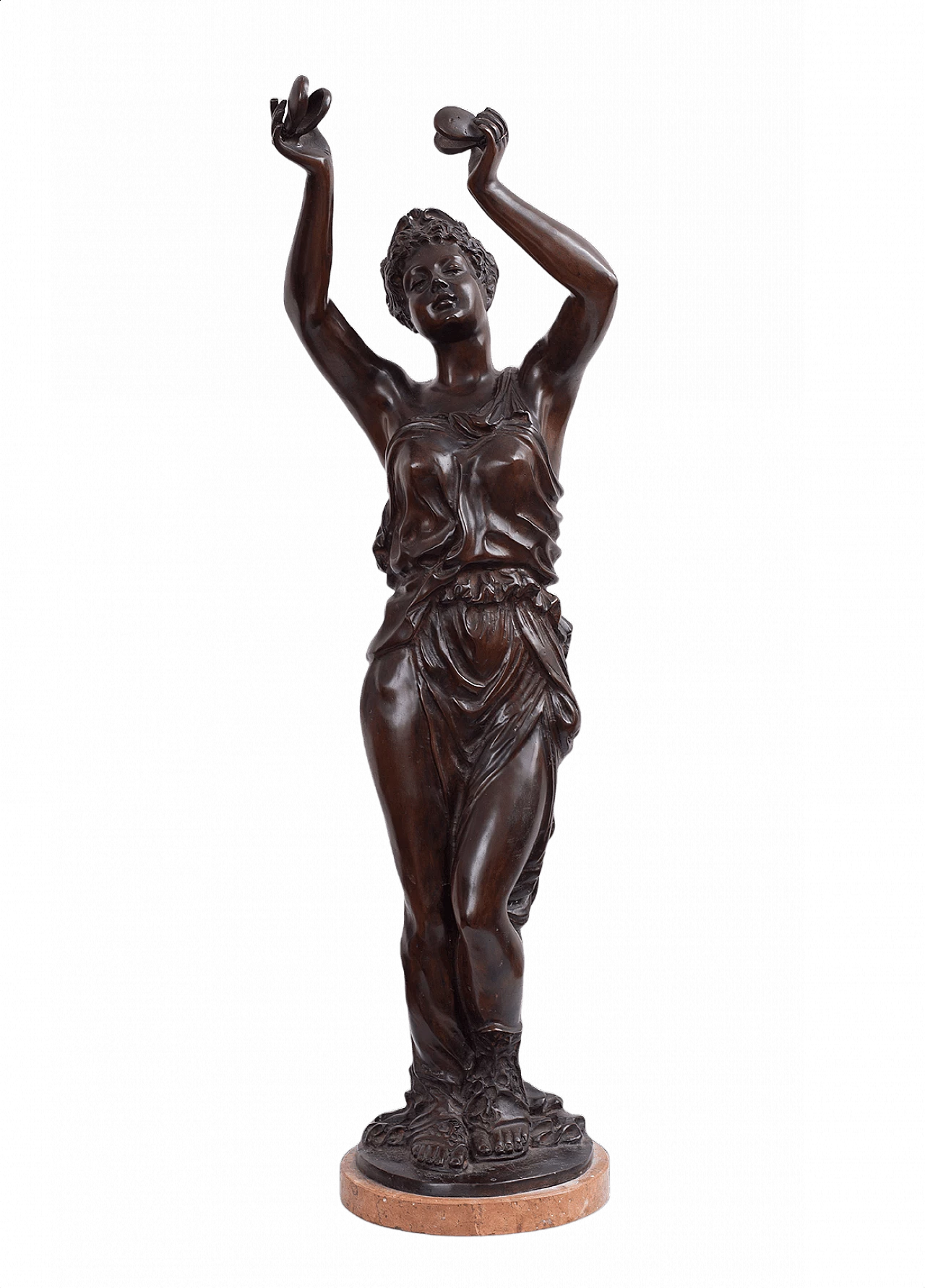 Scultura in bronzo di donna con nacchere firmata Licam, del '800 1450298