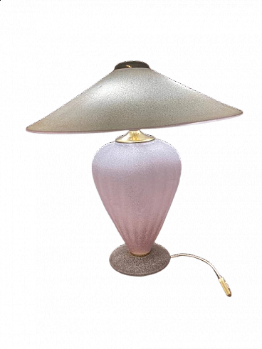 Lampada da tavolo in vetro di Murano lilla, anni '70