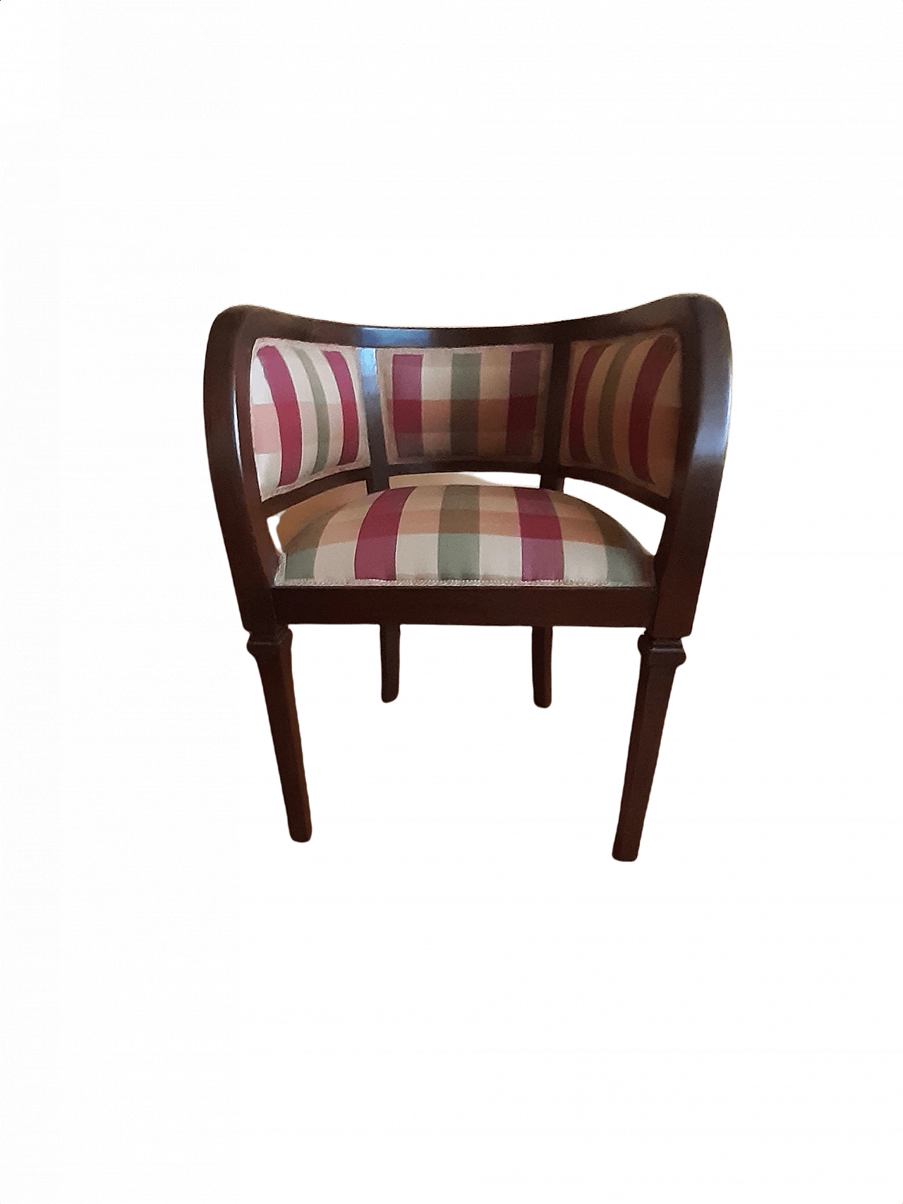 Poltroncina a pozzetto in legno stile Liberty, anni '30 1450414