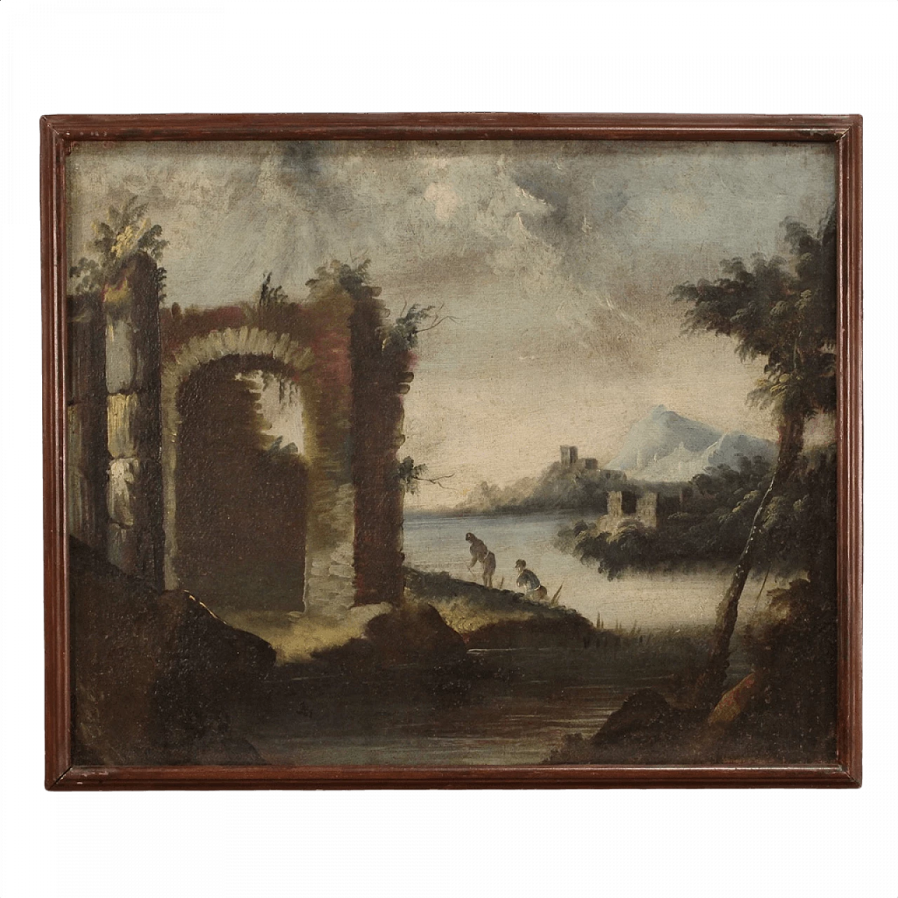 Dipinto ad olio su tela di paesaggio, del '700 1450453