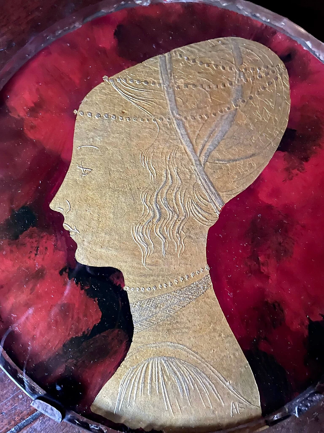 Tre profili femminili sotto vetro, anni '40 1450469