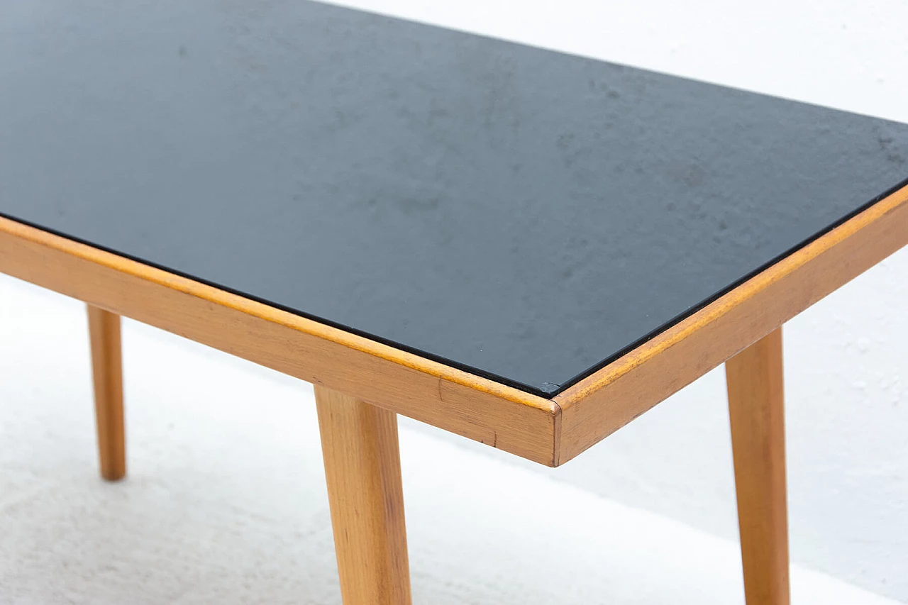 Black matt glass coffee table, 1960s 1452651