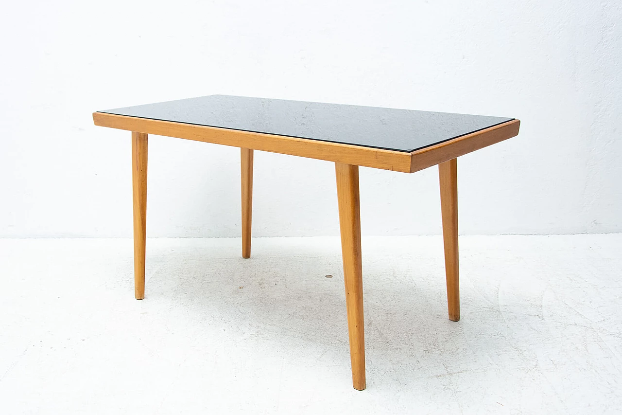 Black matt glass coffee table, 1960s 1452652