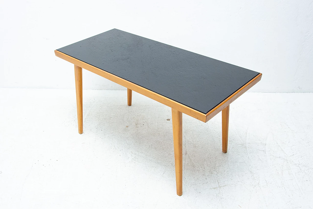 Black matt glass coffee table, 1960s 1452653