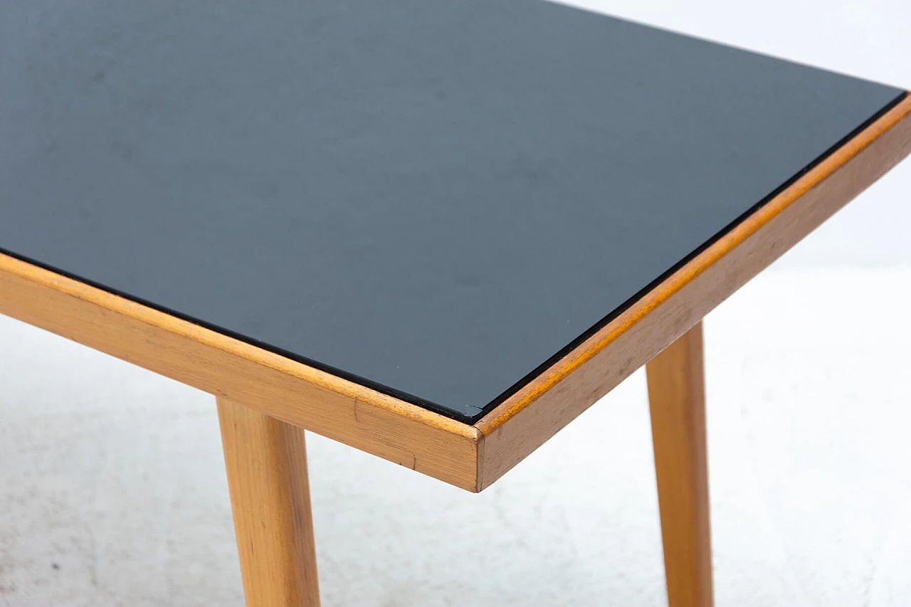 Black matt glass coffee table, 1960s 1452654