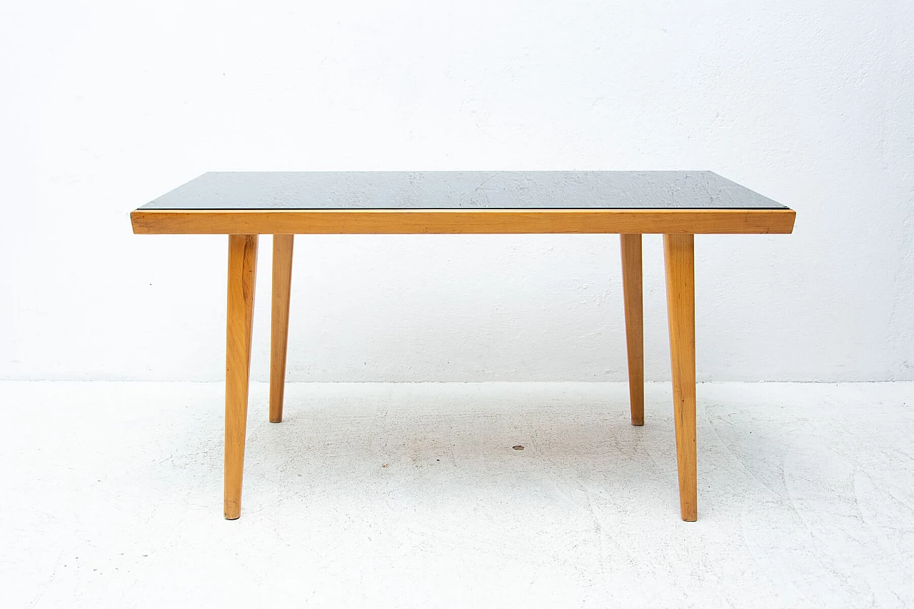 Black matt glass coffee table, 1960s 1452658