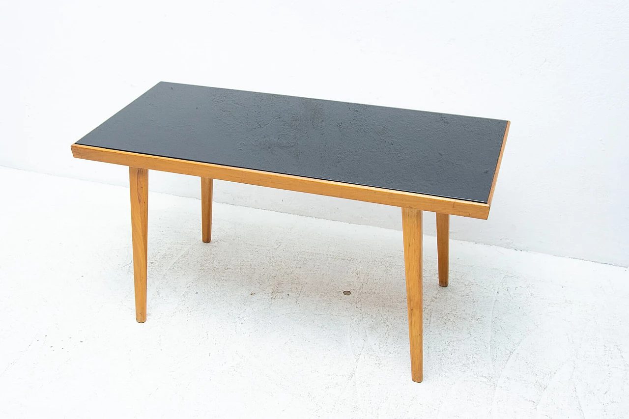 Black matt glass coffee table, 1960s 1452660