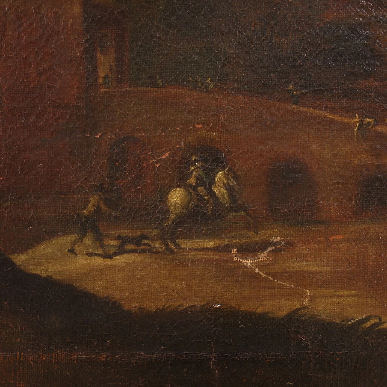 Landscape with towers, oil painting on canvas, 17th century 1452666